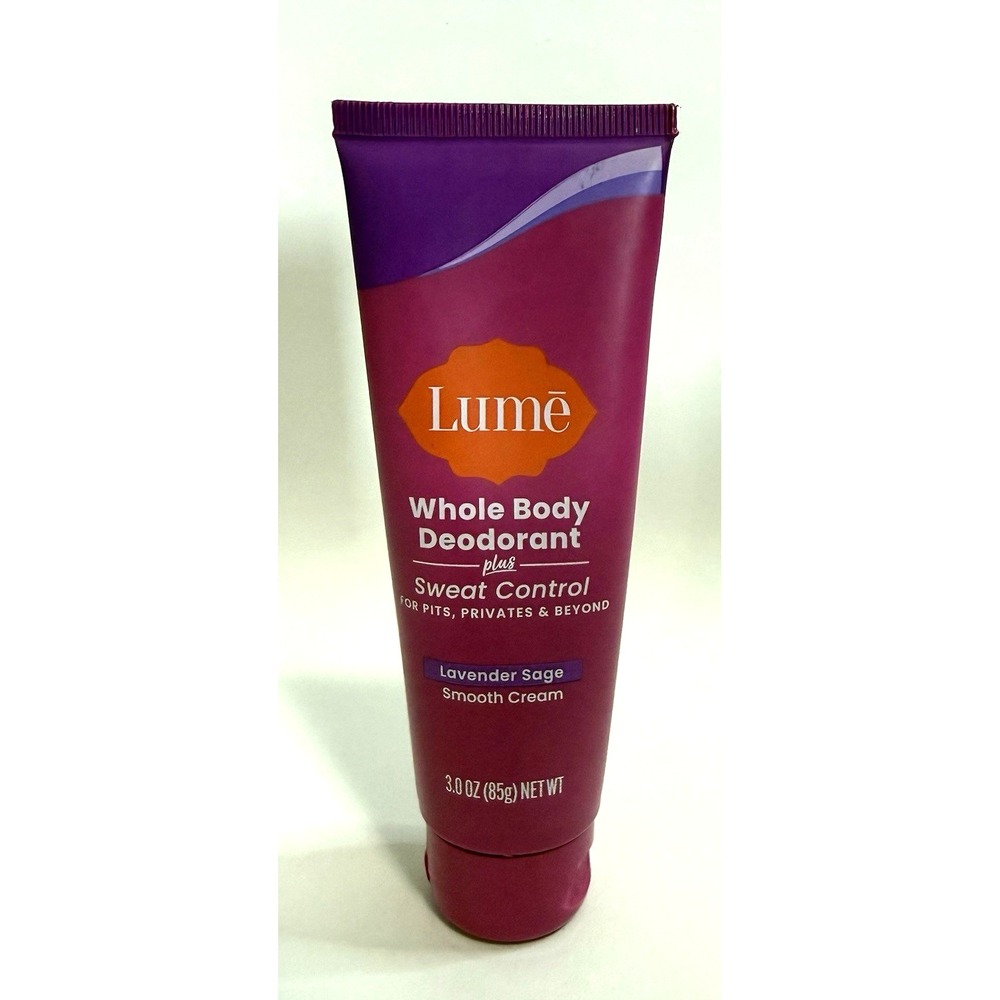 Lume  Whole Body Deodorant Plus Sweat Control Smooth Cream Lavender Sage Sealed